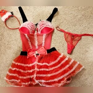 Rare Victoria's Secret 4pc Christmas Santa Set